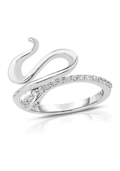 1/5 C.T.T.W Diamond 10K Snake Ring