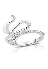 1/5 C.T.T.W Diamond 10K Snake Ring