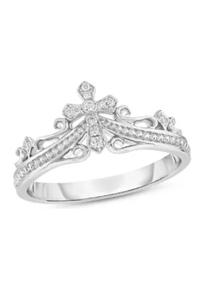 0.06 C.T.T.W Diamond 10K Cross Ring