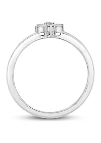 1/6 C.T.T.W Diamond 14K Cross Ring