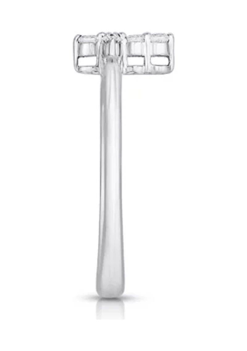 1/6 C.T.T.W Diamond 14K Cross Ring