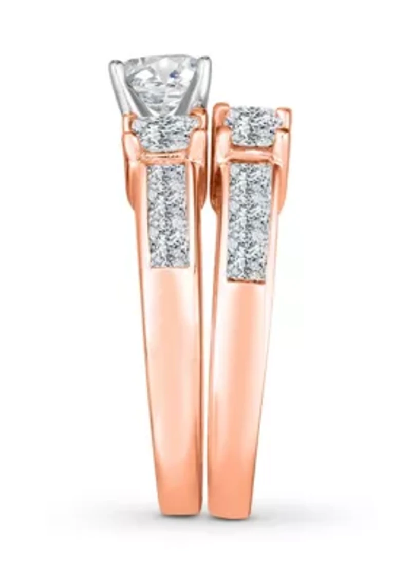 3 1/2 C.T.T.W Diamond 14Kt Gold Bridal Set