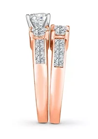 3 1/2 C.T.T.W Diamond 14Kt Gold Bridal Set