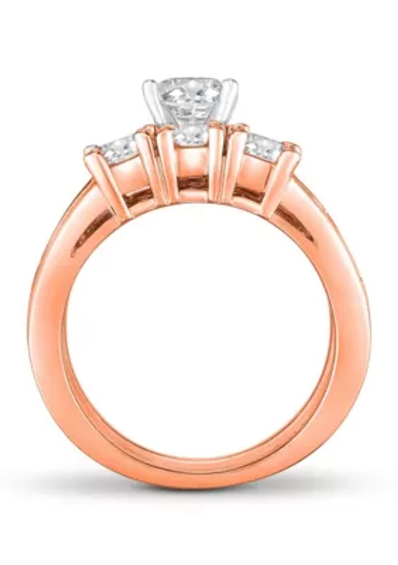 3 1/2 C.T.T.W Diamond 14Kt Gold Bridal Set