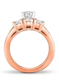 3 1/2 C.T.T.W Diamond 14Kt Gold Bridal Set