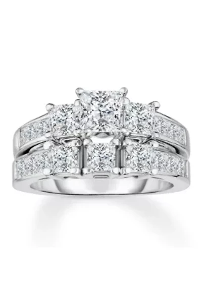 3 1/2 C.T.T.W Diamond 14Kt Gold Bridal Set