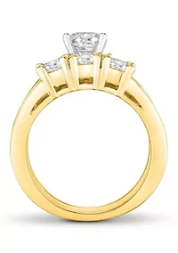 3 1/2 C.T.T.W Diamond 14Kt Gold Bridal Set