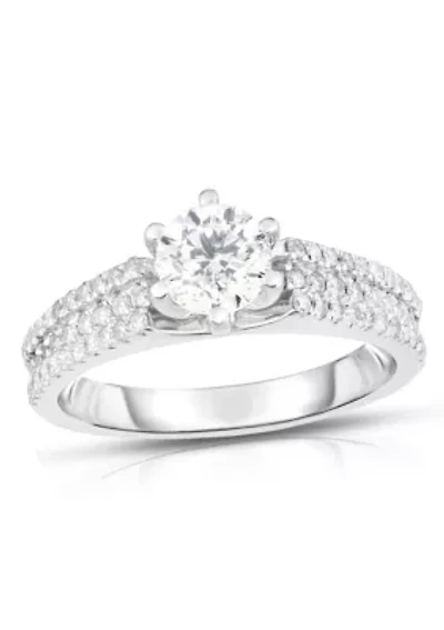 1 1/3 C.T.T.W Diamond 14Kt Gold Bridal Set