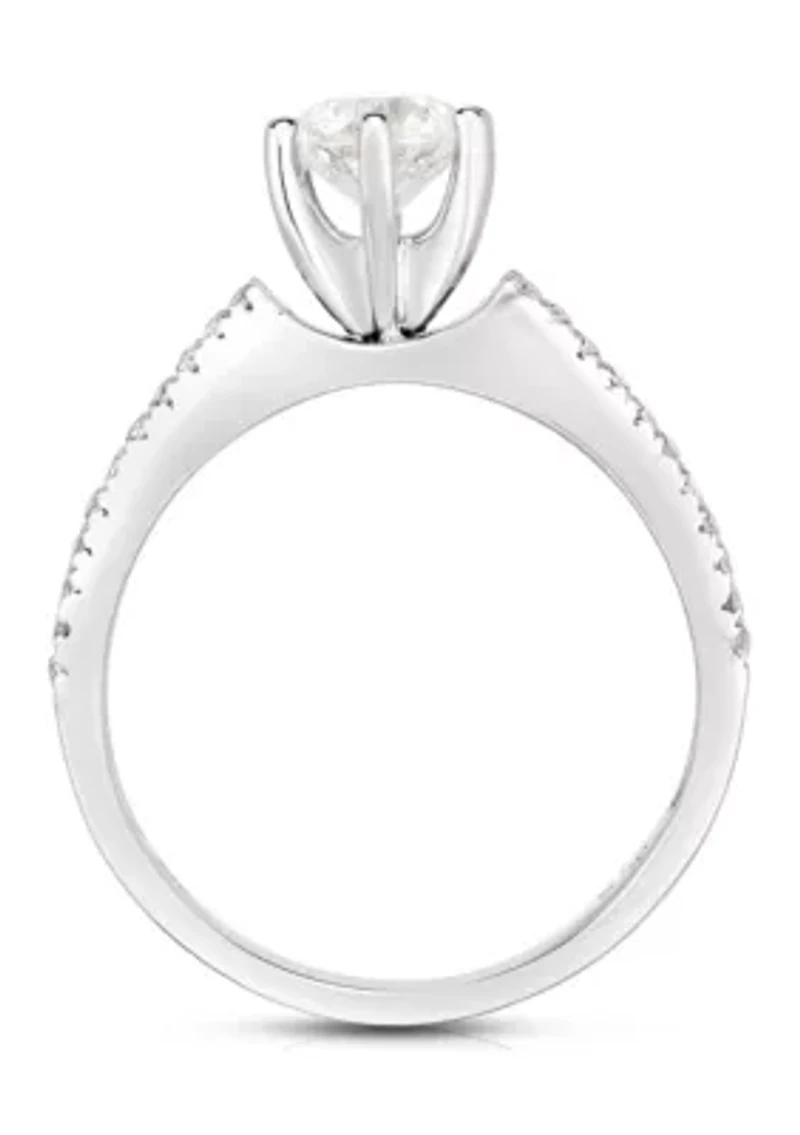 1 1/3 C.T.T.W Diamond 14Kt Gold Bridal Set