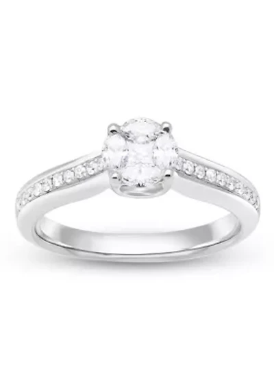 1/2 C.T.T.W Diamond 14Kt Gold Engagement Ring