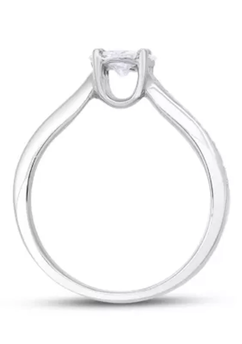 1/2 C.T.T.W Diamond 14Kt Gold Engagement Ring