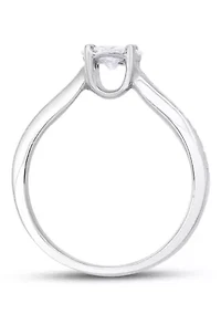 1/2 C.T.T.W Diamond 14Kt Gold Engagement Ring