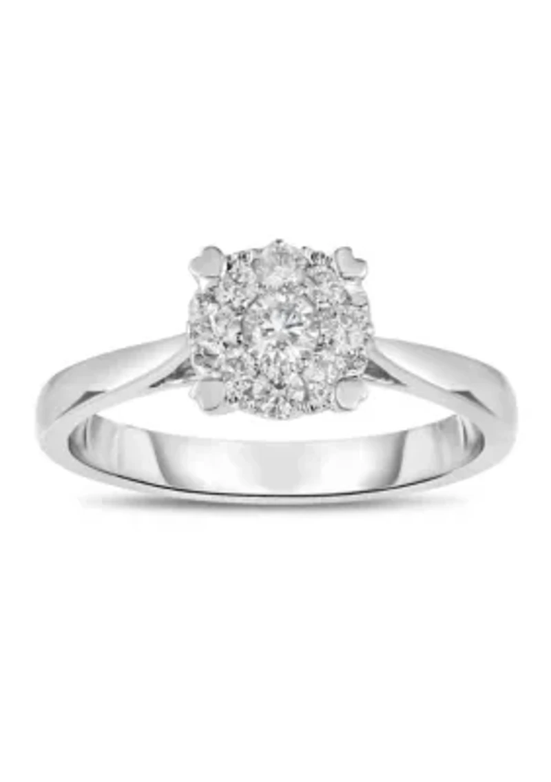 1/3 C.T.T.W Diamond 10Kt Gold Engagement Ring