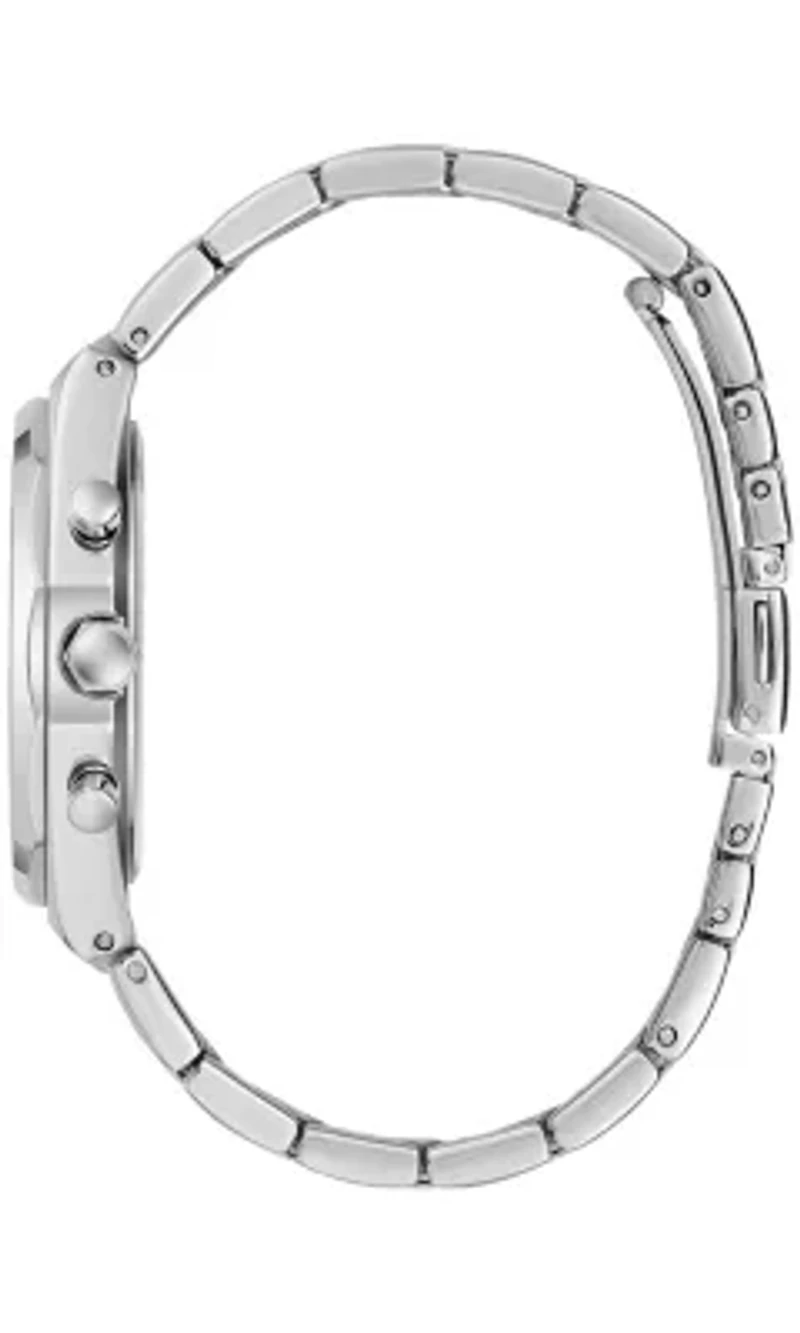 Caravelle Mens Classic Silver-Tone Bracelet Watch 40mm