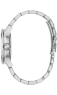 Caravelle Mens Classic Silver-Tone Bracelet Watch 42mm