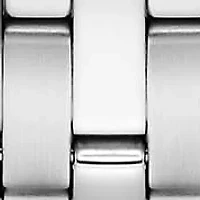 Caravelle Mens Classic Silver-Tone Stainless Steel Bracelet Watch 41mm