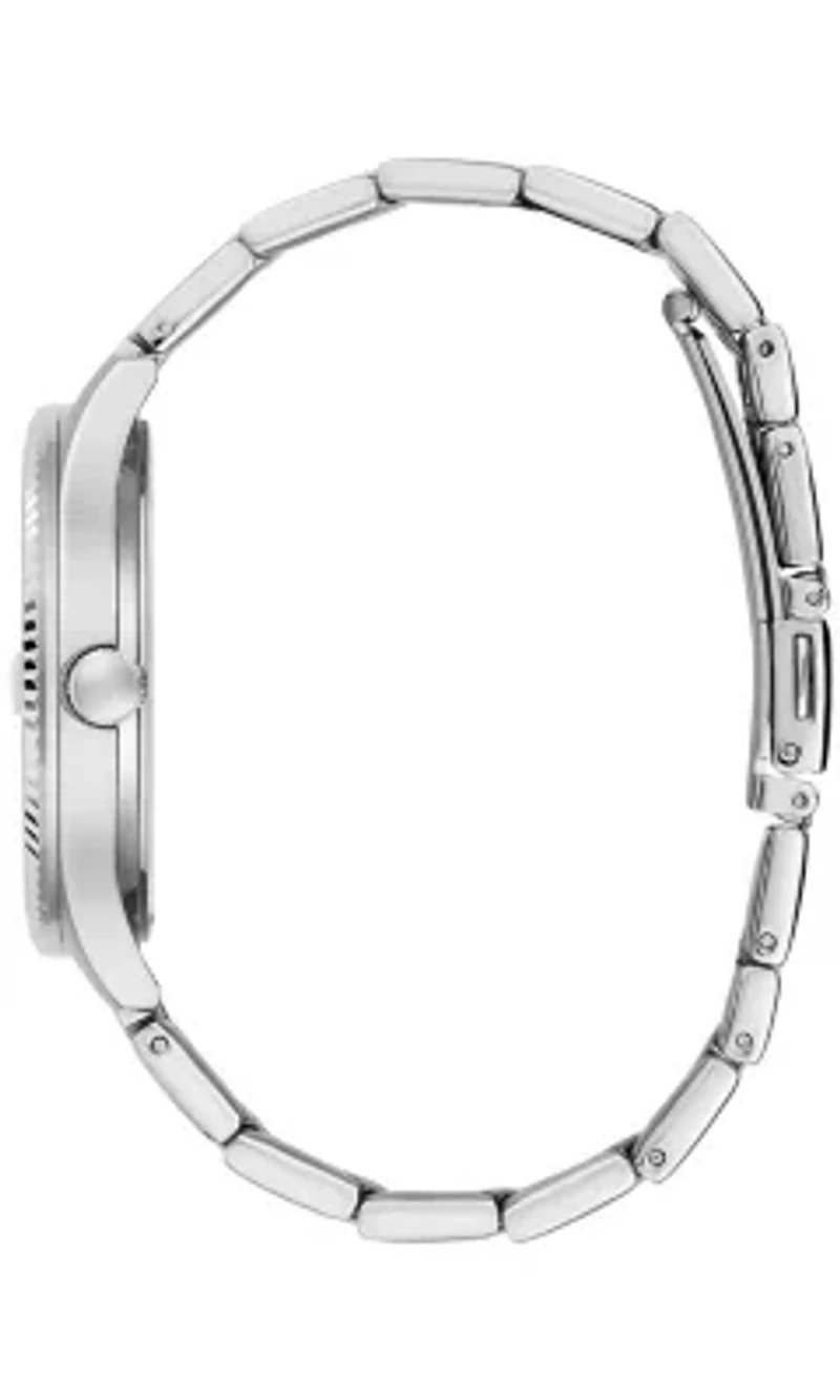 Caravelle Mens Classic Silver-Tone Stainless Steel Bracelet Watch 41mm