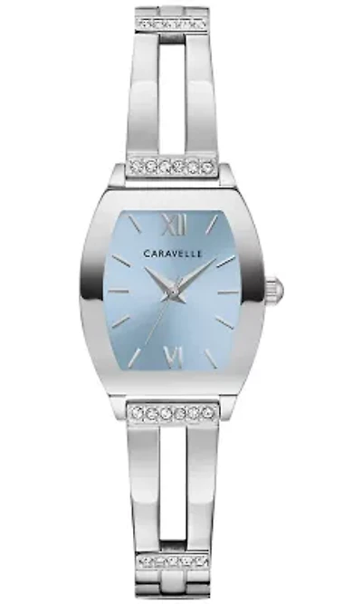 Caravelle Ladies Modern Silver-Tone Stainless Steel Expansion Watch 22mm