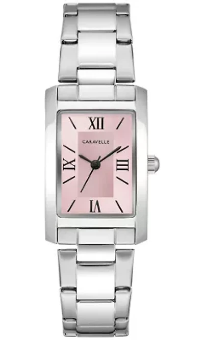 Caravelle Ladies Classic Silver-Tone Stainless Steel Bracelet Watch 21mm