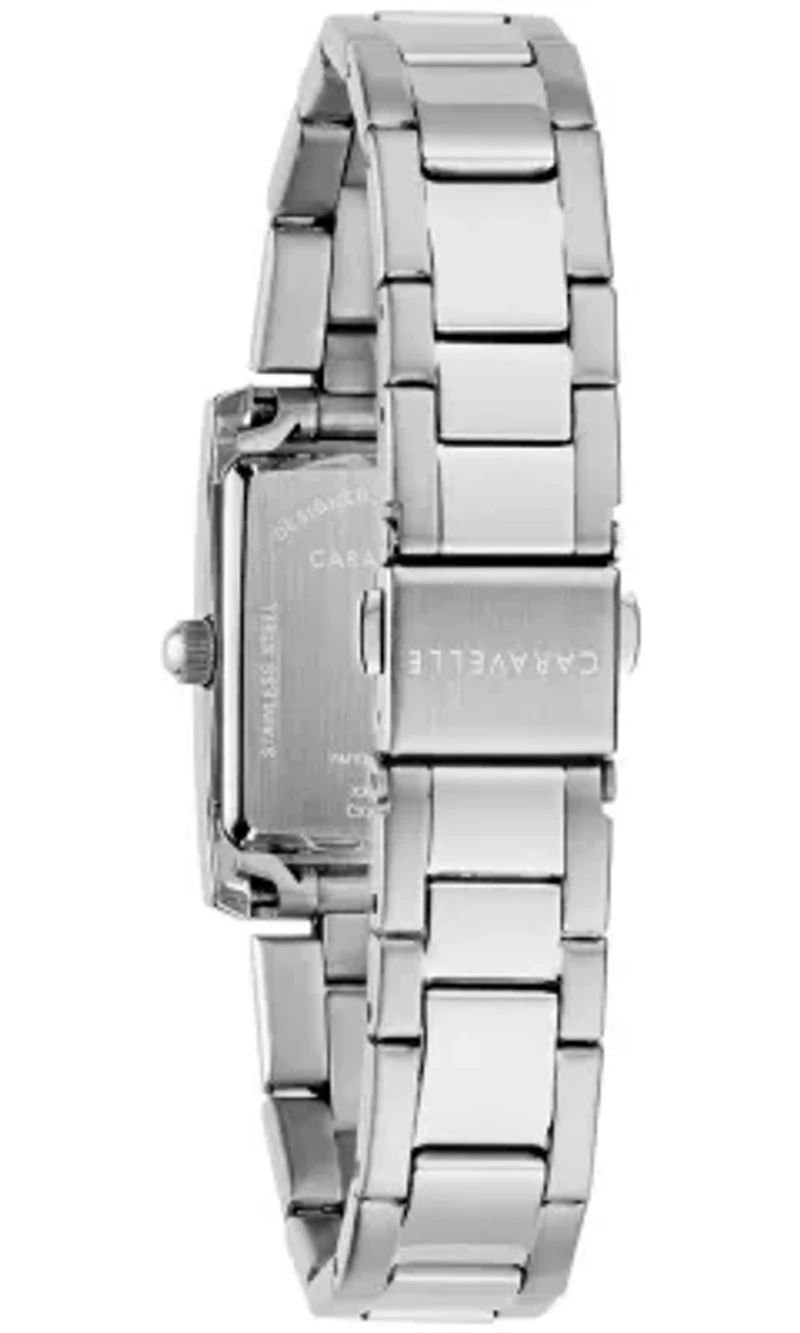 Caravelle Ladies Classic Silver-Tone Stainless Steel Bracelet Watch 21mm
