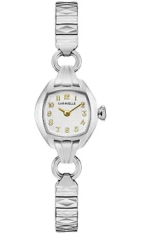 Caravelle Ladies Vintage Silver-Tone Stainless Steel Expansion Watch 19mm