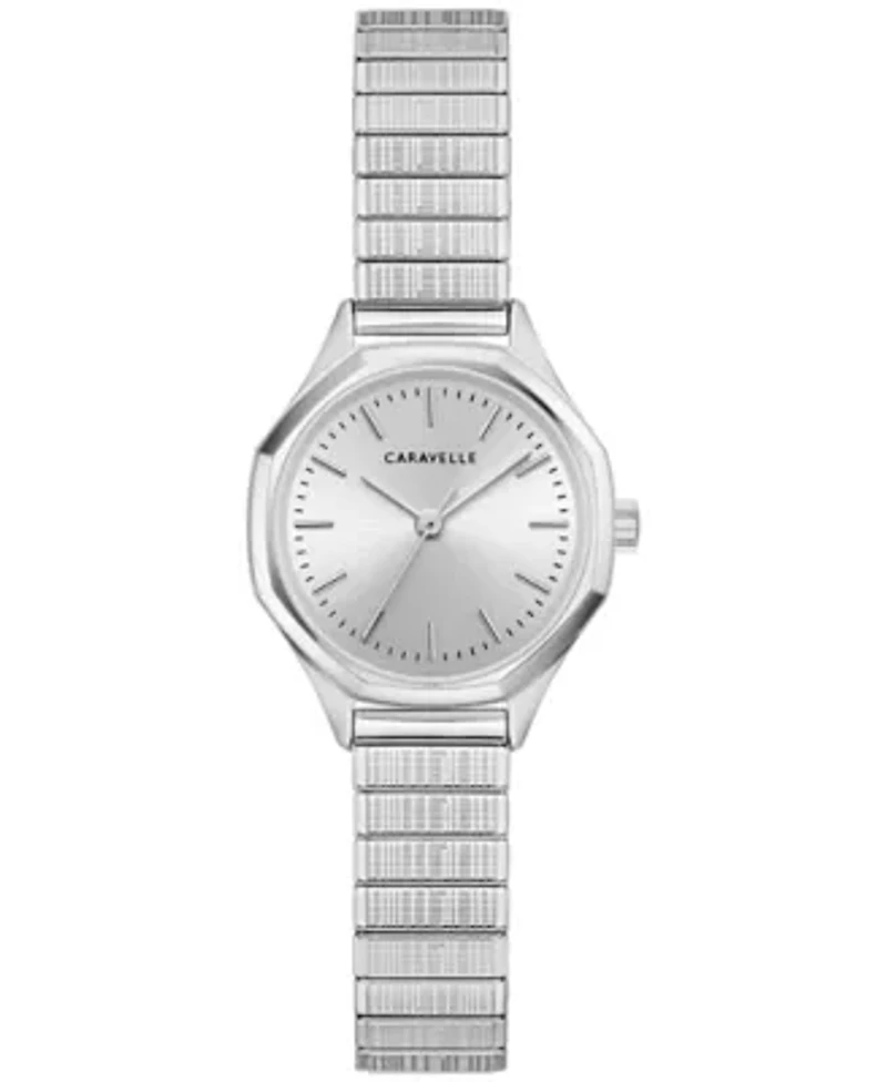 Caravelle Ladies Vintage Silver-Tone Stainless Steel Expansion Watch 24mm