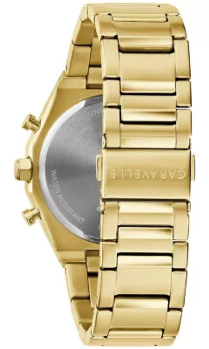 Caravelle Mens Classic Gold-Tone Bracelet Watch 40mm