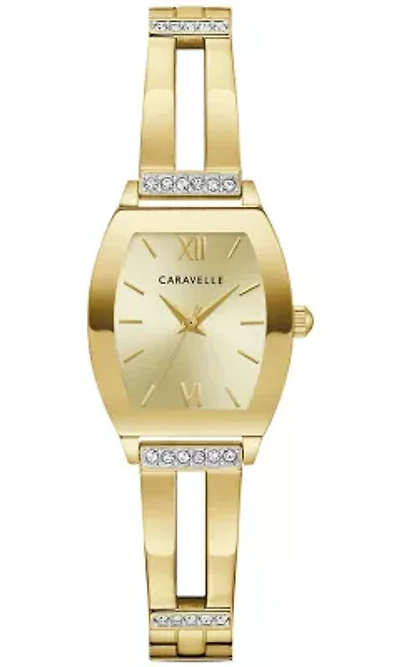 Caravelle Ladies Modern Gold-Tone Stainless Steel Expansion Watch 22mm