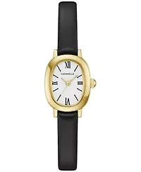 Caravelle Ladies Dress Black Leather Strap Watch 18.5mm