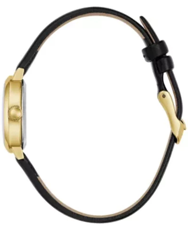 Caravelle Ladies Dress Black Leather Strap Watch 18.5mm