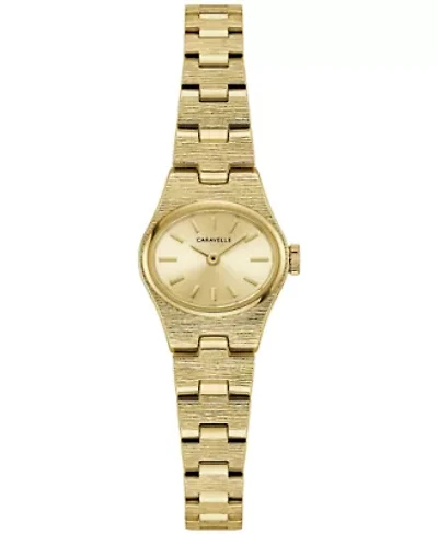 Caravelle Ladies Vintage Gold-Tone Stainless Steel Bracelet Watch 20mm