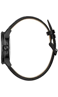 Caravelle Mens Classic Black Strap Watch 42mm