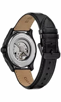 Caravelle Mens Classic Black Strap Watch 42mm