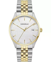 Caravelle Mens Dress Two-Tone Stainless Steel Bracelet Watch 39mm