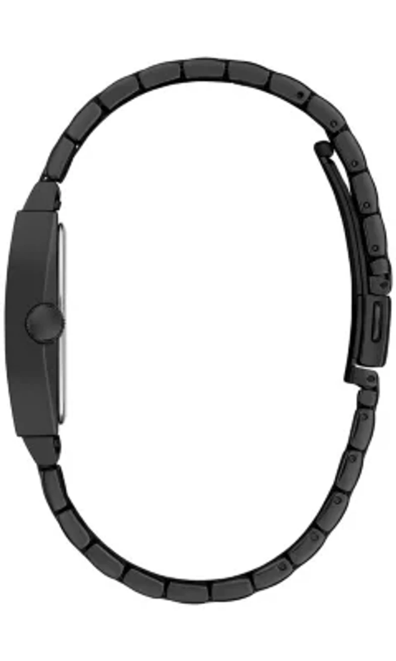 Caravelle Mens Modern Black Stainless Steel Bracelet Watch 33mm