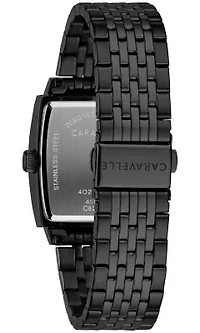 Caravelle Mens Modern Black Stainless Steel Bracelet Watch 33mm