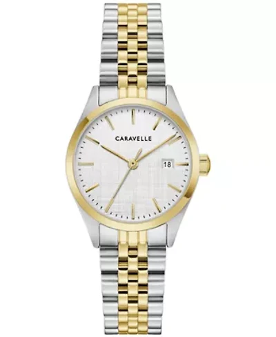 Caravelle Ladies Dress Two-Tone Stainless Steel Bracelet Watch 28mm