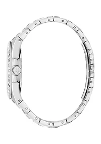 Phantom Men's Crystal Accent Silver-Tone Stainless Steel Bracelet Watch