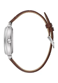 Men's Sutton Automatic Brown Leather Strap Watch