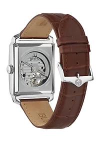 Men's Sutton Automatic Brown Leather Strap Watch