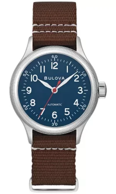 Men's Military A-11 Automatic Hack Brown Strap Watch, 37mm