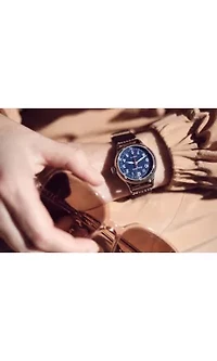 Men's Military A-11 Automatic Hack Brown Strap Watch, 37mm