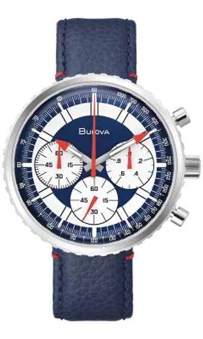 Bulova Men's Archive Chronograph C Blue Strap Watch, 46mm