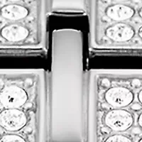 Men's Crystal Octava Silvertone Stainless Steel Bracelet Watch, 40 Millimeter