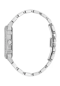 Men's Crystal Octava Silvertone Stainless Steel Bracelet Watch, 40 Millimeter