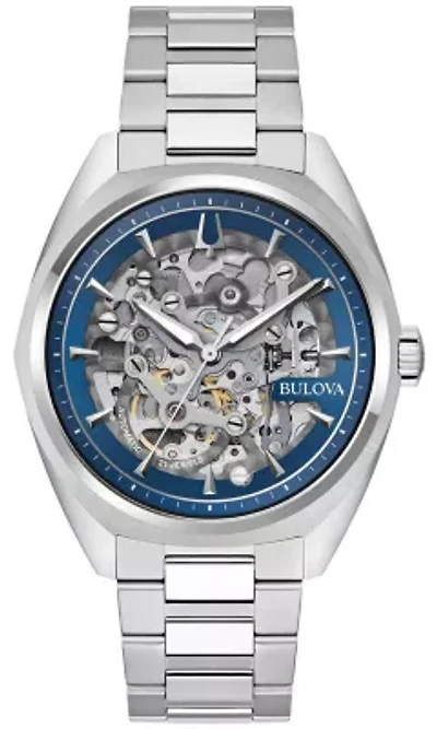 Bulova Mens Classic Surveyor Silver-Tone Bracelet Watch
