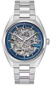 Bulova Mens Classic Surveyor Silver-Tone Bracelet Watch
