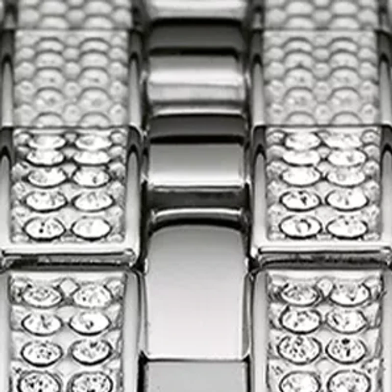 Men's Silver-Tone Crystal Watch