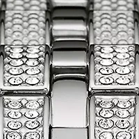 Men's Silver-Tone Crystal Watch
