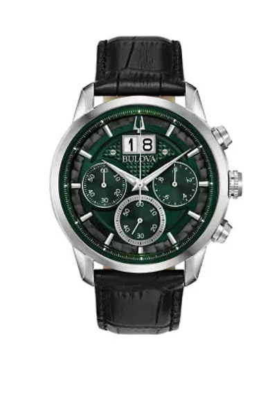 Stainless Steel Sutton Leather Strap Watch